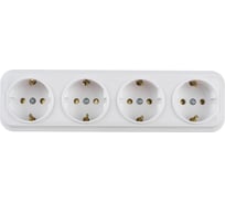Розетка Bylectrica 4-местная ОУ с заз.конт., серия ВАРИАНТ, белый, РА16-0182