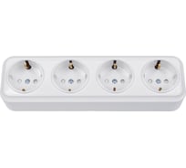 Розетка Bylectrica 4-местная ОУ с заз.конт. со шторкой, серия ВАРИАНТ, бежевый, РА16-0186 бежевый