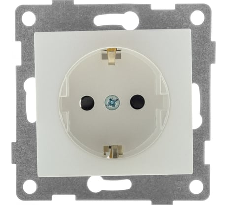 Механизм розетки GUSI ELECTRIC 1-ой с заземление, с защитной шторкой, СУ, 16А, 250В, жемчуг С10Р4-028