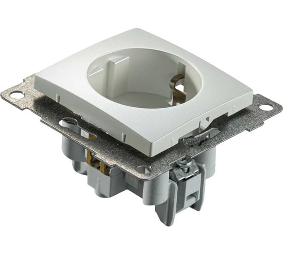 Механизм розетки GUSI ELECTRIC 1-ой с заземление, с защитной шторкой, СУ, 16А, 250В, жемчуг С10Р4-028