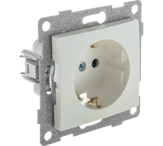 Механизм розетки GUSI ELECTRIC 1-ой с заземление, с защитной шторкой, СУ, 16А, 250В, жемчуг С10Р4-028