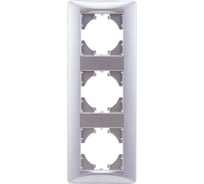 Рамка GUSI ELECTRIC Ugra 3-местная, цвет серебро. С1130-004