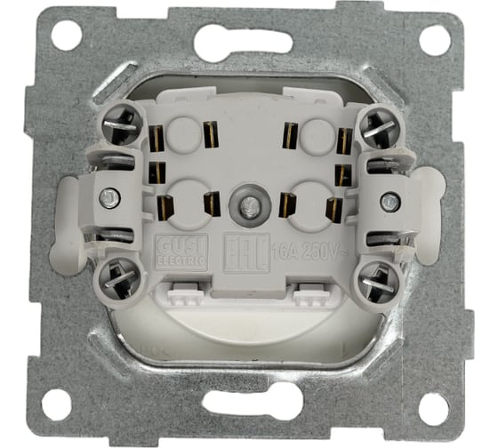 Механизм розетки GUSI ELECTRIC 1-ой без заземления, с защитными шторками, СУ, 16А, 250В, жемчуг С10Р2-028