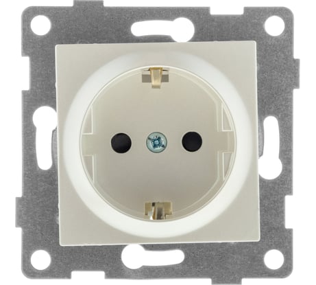 Механизм розетки GUSI ELECTRIC 1-ой с заземлением, с защитными шторками, СУ, 16А, 250В, жемчуг С11Р4-028