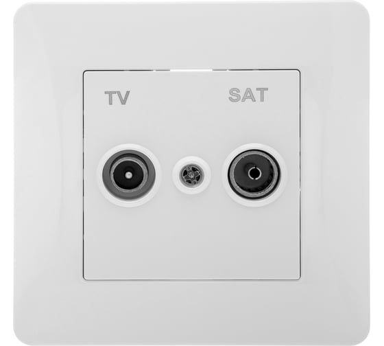 Розетка GUSI ELECTRIC Ugra TV+ SAT, оконечная, СУ, белый С11TS1-001-СБ