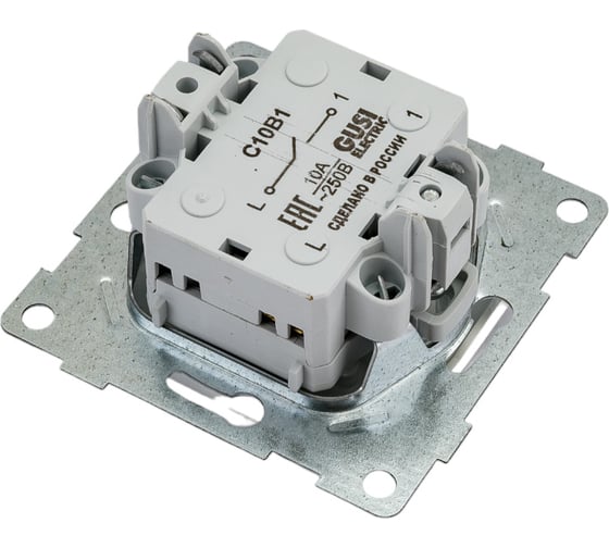 Механизм выключателя GUSI ELECTRIC 1кл., СУ, 10А, 250В, жемчуг С10В1-028