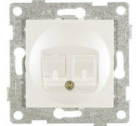 Механизм компьютерной розетки GUSI ELECTRIC RJ45, двойной, СУ, жемчуг С11К2-028