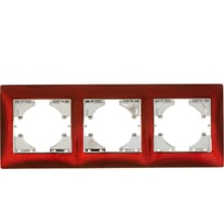 Рамка GUSI ELECTRIC 3-местная, цинк, цвет тёмно-красный С1030-039