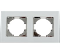 Рамка GUSI ELECTRIC 2-местная, стекло, цвет белый С1120-030