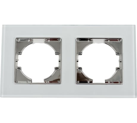Рамка GUSI ELECTRIC 2-местная, стекло, цвет белый С1120-030
