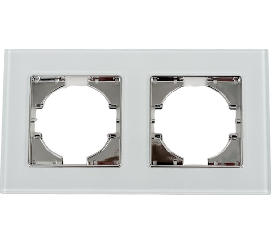 Рамка GUSI ELECTRIC 2-местная, стекло, цвет белый С1120-030 1