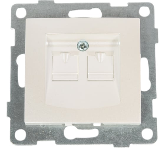 Механизм компьютерной розетки GUSI ELECTRIC RJ45, двойной, СУ, жемчуг С10К2-028 1