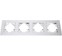 Рамка GUSI ELECTRIC 4-местная, стекло, цвет белый С1140-030