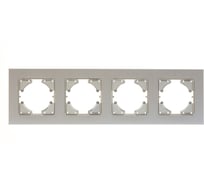 Рамка GUSI ELECTRIC 4-местная, алюминий, цвет серебро С1140-034