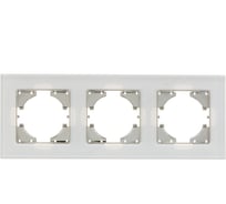 Рамка GUSI ELECTRIC 3-местная, Ugra стекло, цвет белый С1130-030