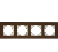 Рамка GUSI ELECTRIC 4-местная, алюминий, цвет коричневый С1140-036