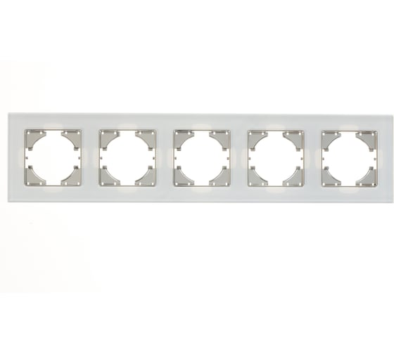 Рамка GUSI ELECTRIC 5-местная, стекло, цвет белый С1150-030 1