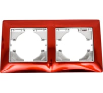 Рамка GUSI ELECTRIC 2-местная, цинк, цвет тёмно-красный С1020-039