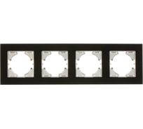Рамка GUSI ELECTRIC 4-местная, стекло, цвет чёрный С1140-031