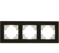Рамка GUSI ELECTRIC 3-местная, стекло, цвет чёрный С1130-031