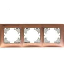 Рамка GUSI ELECTRIC 3-местная, цинк, цвет бронза С1030-038