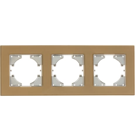 Рамка GUSI ELECTRIC 3-местная, стекло, цвет шампань С1130-032