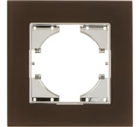 Рамка GUSI ELECTRIC 1-местная, стекло, цвет коричневый С1110-033