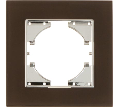 Рамка GUSI ELECTRIC 1-местная, стекло, цвет коричневый С1110-033