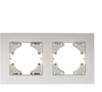 Рамка GUSI ELECTRIC 2-местная, алюминий, цвет серебро С1120-034
