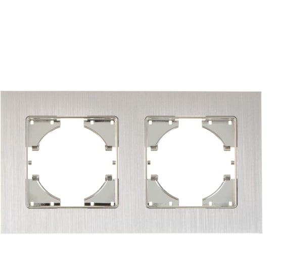 Рамка GUSI ELECTRIC 2-местная, алюминий, цвет серебро С1120-034 1