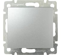 Выключатель Legrand кнопочный одноклавишный - Valena - 10А 250В схема 1P безвинтовые зажимы - алюминий 770111