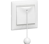 Выключатель Legrand кнопочный одноклавишный перекидной со шнурком - Valena - 10А 250В схема 6PC безвинтовые зажимы - белый 774419