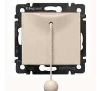 Выключатель Legrand кнопочный одноклавишный перекидной со шнурком - Valena - 10А 250В схема 6PC безвинтовые зажимы - слоновая кость 774319