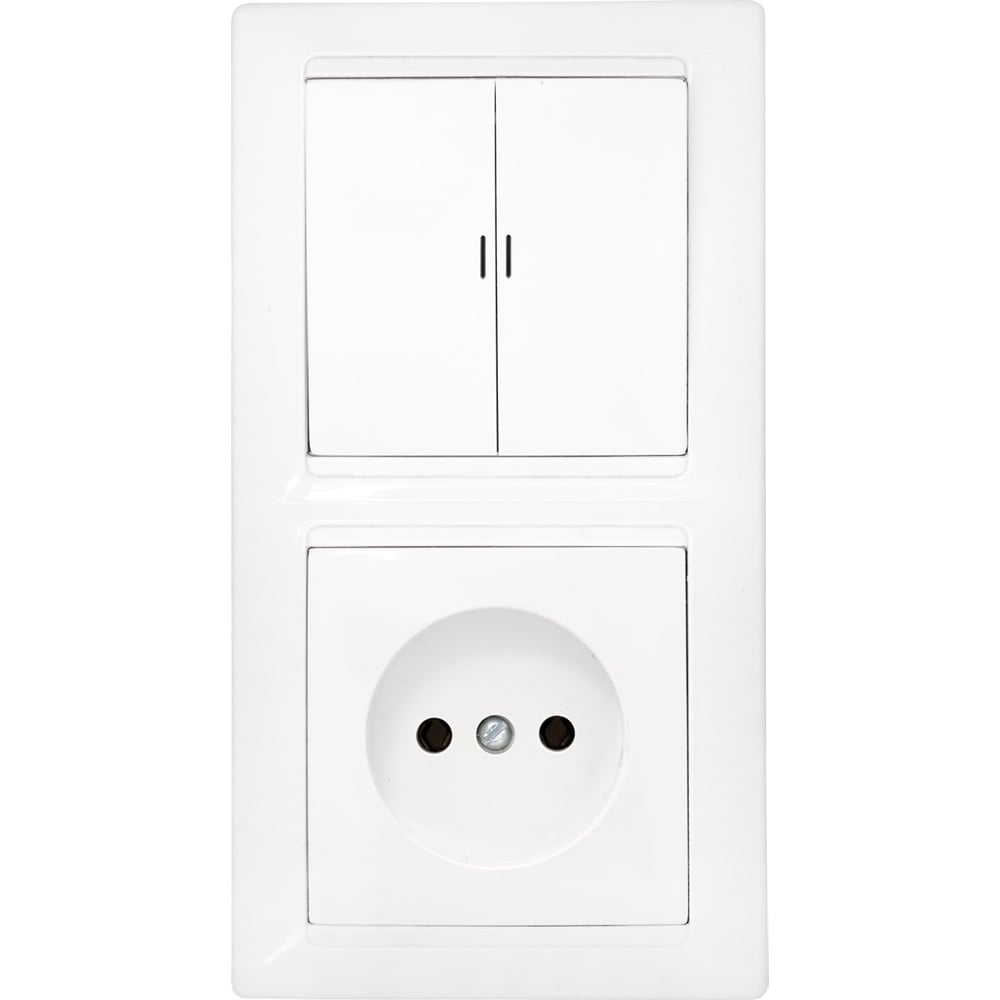 Блок Bylectrica 2 выключателя + розетка СУ с подсветкой, серия СТИЛЬ ...