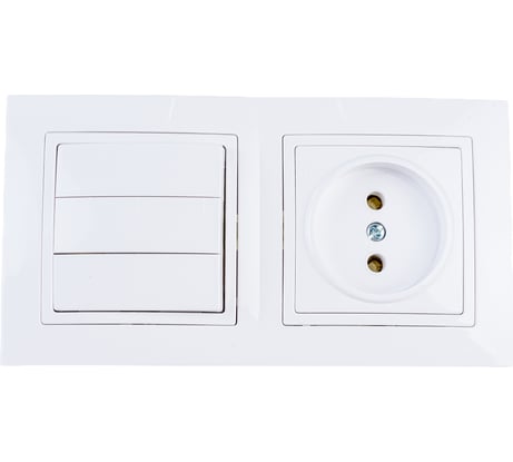 Блок Bylectrica 3 выключателя + розетка СУ, серия УЮТ, белый, 3В-РЦ-728