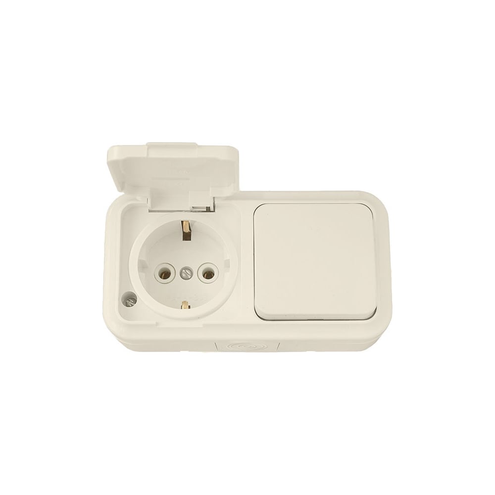 Блок Bylectrica 1 выключатель + розетка с заземляющим контактом ОУ IP54 ...