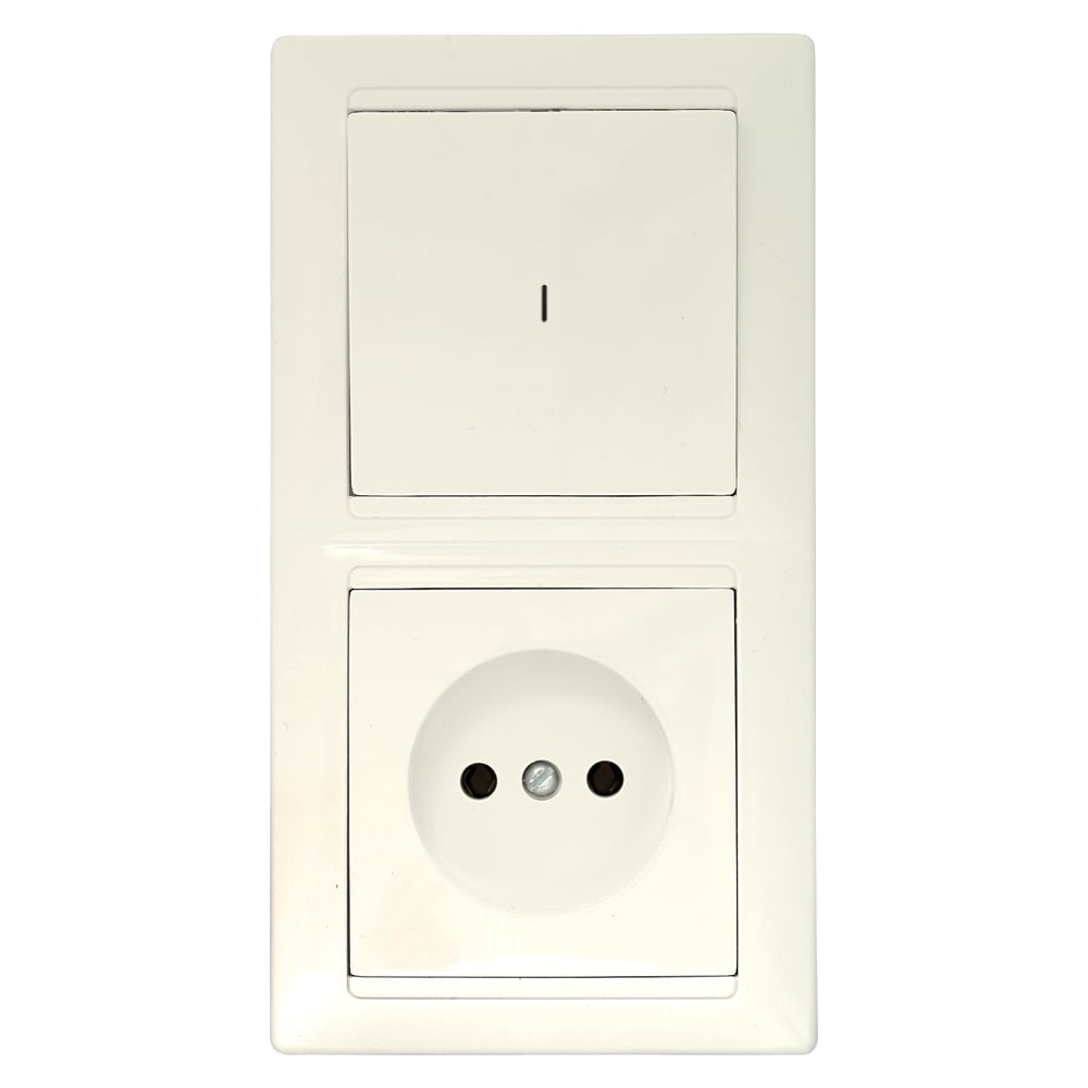 Блок Bylectrica 1 выключатель + розетка СУ с подсветкой, серия СТИЛЬ, В ...