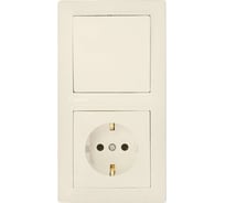 Блок Bylectrica 1 выключатель + розетка с заземляющим контактом СУ, серия СТИЛЬ, В-РЦ-691 бежевый