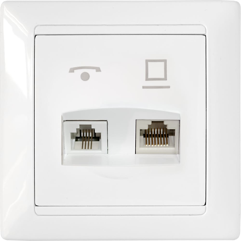 Комбинированная розетка Bylectrica оконечная комп+тел, серия СТИЛЬ ...