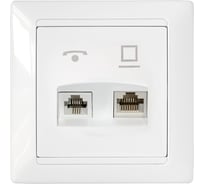 Комбинированная розетка Bylectrica оконечная комп+тел, серия СТИЛЬ, белый, ТРК-003