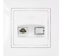 Розетка BYLECTRICA телефонная, серия УЮТ, белый ТР4-056