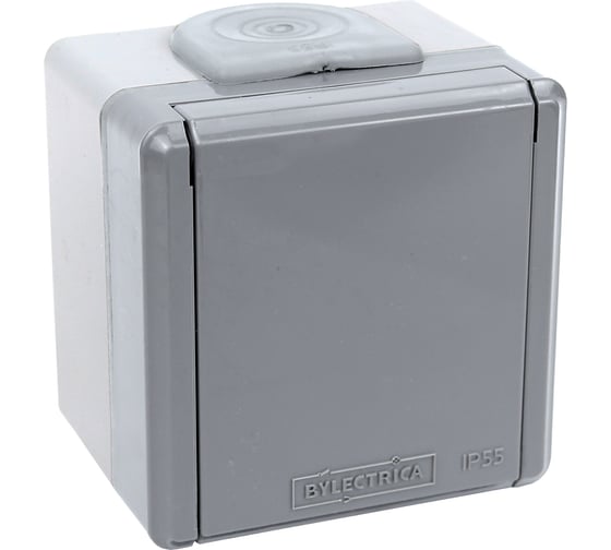 Розетка BYLECTRICA РА16-0152 03 1ОП з.к шторки IP55, серия ПРАЛЕСКА АКВА, РА16-0152 03 РА16-0152 (03)