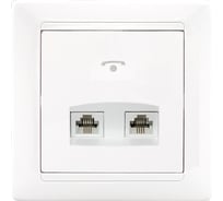 Розетка Bylectrica телефонная 2 гнезда, серия СТИЛЬ, белый, ТР24-050