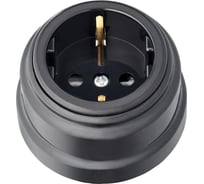 Розетка Bylectrica РА16-0202 1-местная с заз. контакт. 16А ОУ, серия РЕТРО, черный