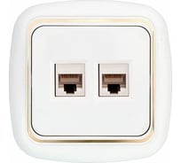 Розетка Bylectrica компьютерная 2-х местная, серия ГАРМОНИЯ ЛЮКС, белый, РК216-003 з
