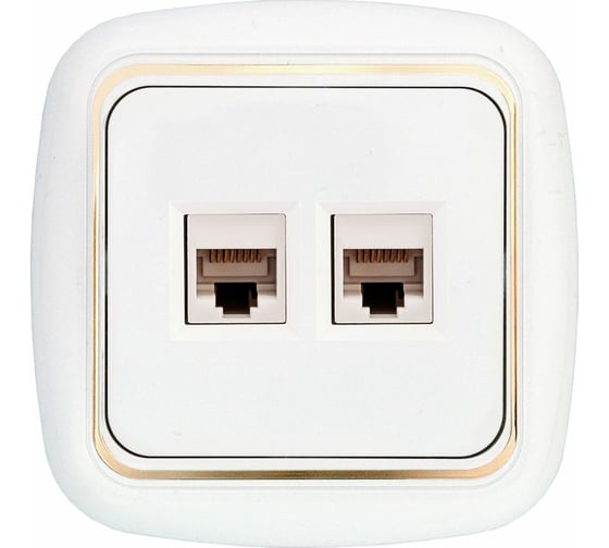 Розетка Bylectrica компьютерная 2-х местная, серия ГАРМОНИЯ ЛЮКС, белый, РК216-003 з