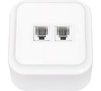 Розетка Bylectrica телефонная 2-х местная, серия ПРАЛЕСКА, белый, ТР24-032