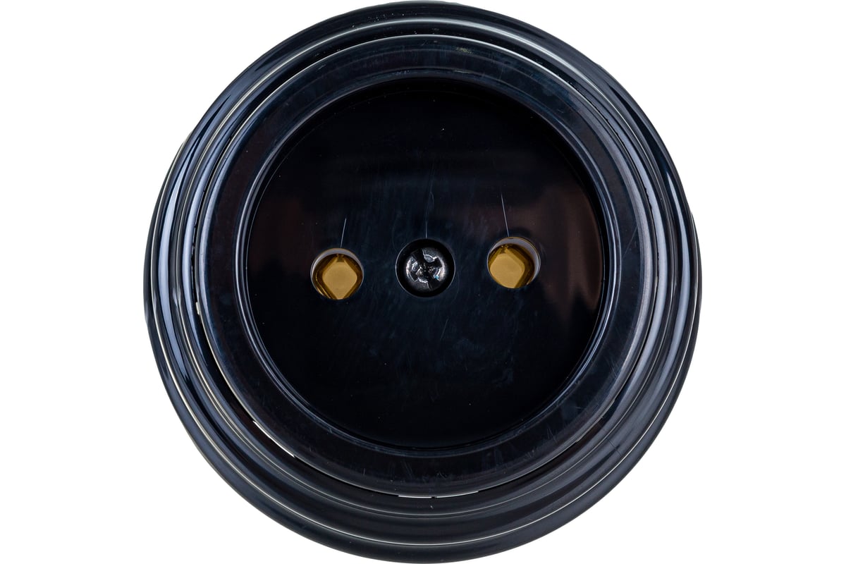 Розетка Bylectrica РА16-0201 1-местная б.з 16А ОУ, серия РЕТРО, черный ...