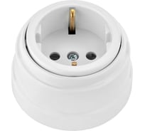 Розетка Bylectrica РА16-0202 1-местная с заз. контактом 16А ОУ, серия РЕТРО