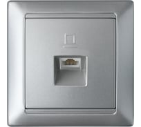 Розетка Bylectrica компьютерная, серия СТИЛЬ, серебро, РК18-006 серебро